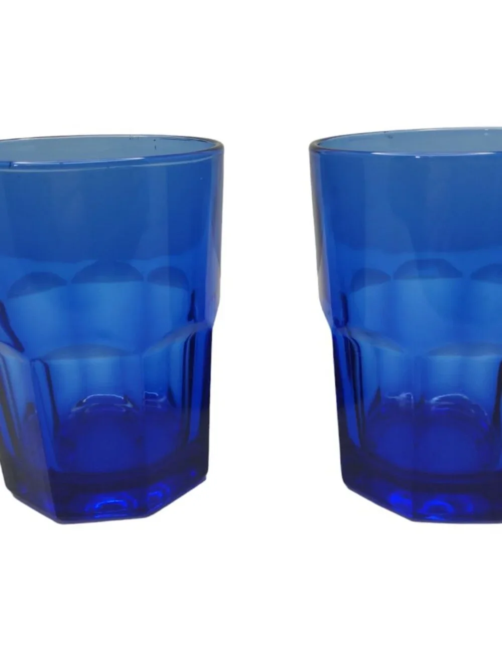 vintage set of crisa boston cobalt blue 8oz glass tumblers